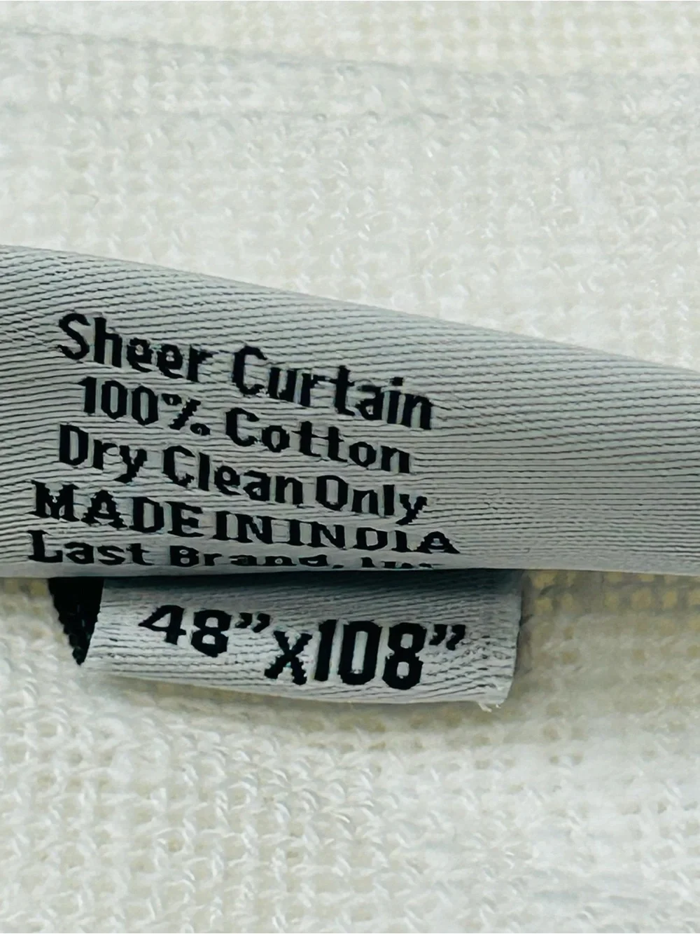 QUINCE Set Of 2 48x108 Cotton Sheer Curtains White 0125